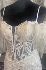 White Plunging V Neck Off-the-Shoulder Appliques Homecoming Dress with Feathers