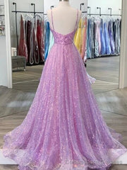 Lilac Spaghetti straps Formal Dress Prom Dress