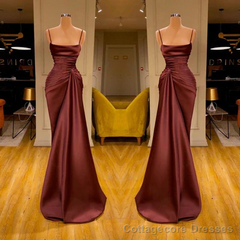 Modern Spaghetti Straps  Sleeveless Mermaid Prom Dress