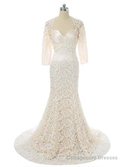Champagne Mermaid Long Sleeves Mother Of The Bride Dresses
