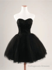 Cheap homecoming dresses Black Ball Gown Sweetheart Short Prom dresses