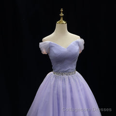 Cute Light Purple Beaded Tulle Homecoming Dresses, Short Prom Dress Formal Dresses