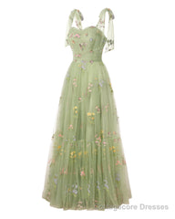 Elegant Embroidery Lavender Prom Dresses Sweetheart Spaghetti Straps A Line Party Dress Long Simple Formal Dress