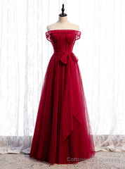 Fancy Tulle Off the Shoulder Beading Prom Dress