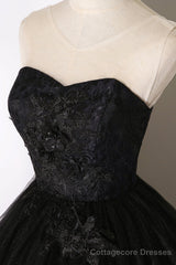 Black Lace Long Ball Gown Dress, A Line Formal Dress